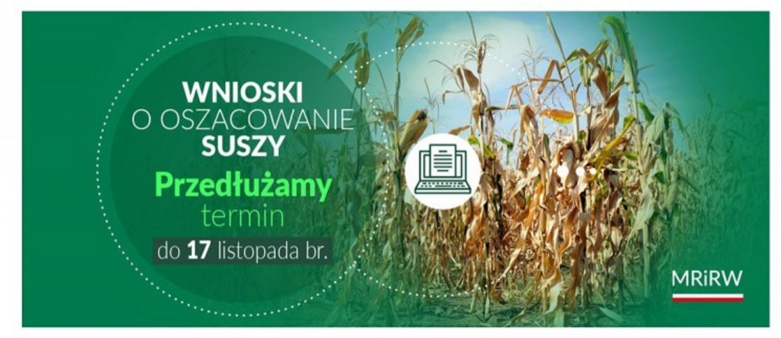 TERMIN SKŁADANIA WNIOSKÓW SUSZOWYCH PRZEDŁUŻONY