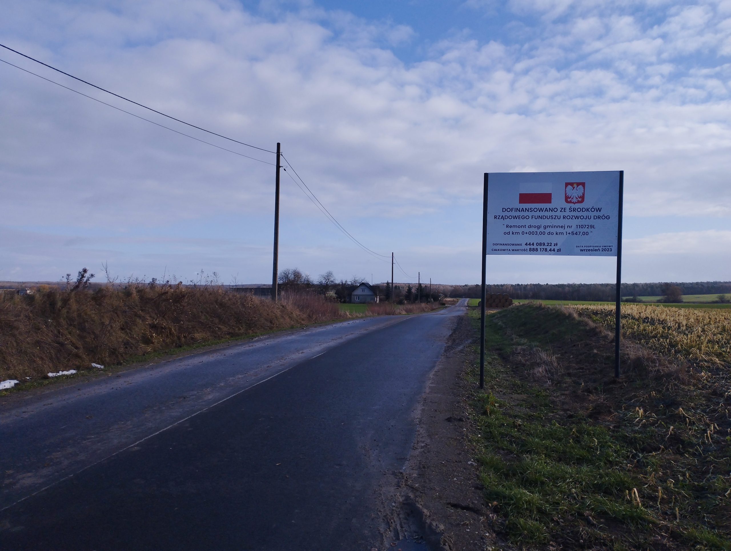 INFORMACJA O ZAKOŃCZENIU REMONTU DROGI